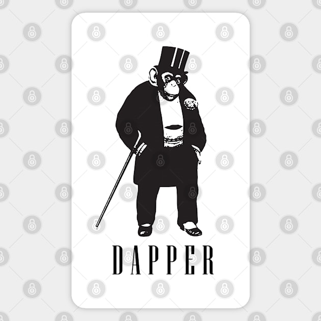 Dapper Chimp in a Monkey Suit and Top Hat Design Sticker by Jarecrow 